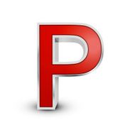 3d red metallic letter P