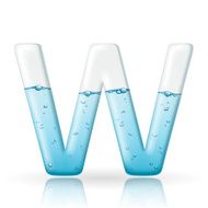 3d clean water letter W
