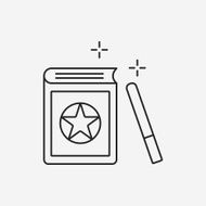 magic book line icon N10