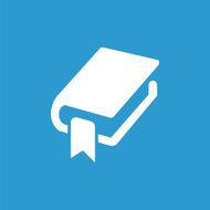 book bookmark icon isolated white on the blue background