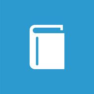 book icon isolated white on the blue background