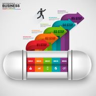 Abstract 3D digital business arrow Infographic