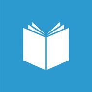 book icon isolated white on the blue background N3