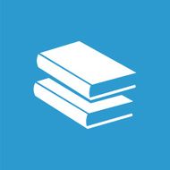 book icon isolated white on the blue background N5
