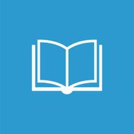 book icon isolated white on the blue background N6