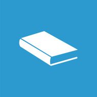 book icon isolated white on the blue background N7