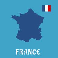 Map and flag of France flat icons