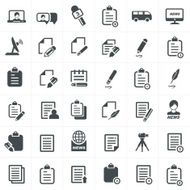 write and news icon set