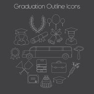 Graduation Celebrating Education Icon Vector Set N2