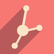 Flat with shadow icon and mobile applacation molecules