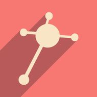 Flat with shadow icon and mobile applacation molecules N2