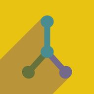 Flat with shadow icon and mobile application reagent