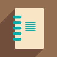 Flat with shadow icon and mobile application notebook