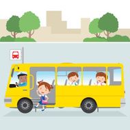 Little girl board school bus N2