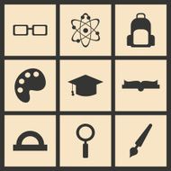 Flat with shadow concept and mobile application education N2