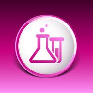 Chemical flask icon laboratory glass beaker lab vector N9