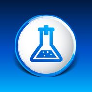 Chemical flask icon laboratory glass beaker lab vector N10