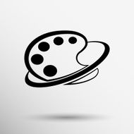 Paint brush with palette icon Flat design style N9