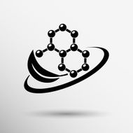 Natural components icon vector molecule illustration science nature N2