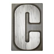 3d silver letterpress alphabet C