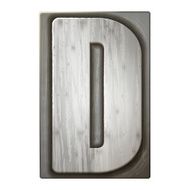 3d silver letterpress alphabet D