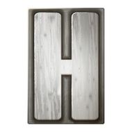 3d silver letterpress alphabet H