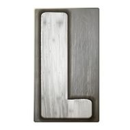 3d silver letterpress alphabet L