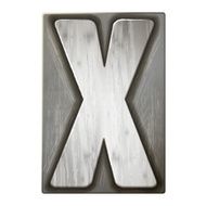 3d silver letterpress alphabet X