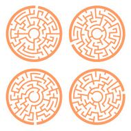 orange circular maze set