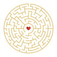 circular maze with heart element