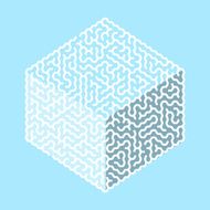 creative hexagon labyrinth in cube shape