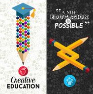 Back to school creative banner illustration