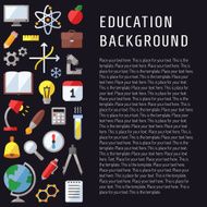 Education and science vector background left side Modern flat design