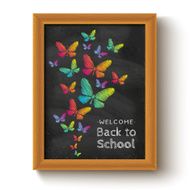 butterflys on chalkboard N2