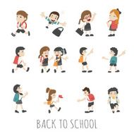 Back to school pupils in uniform N2
