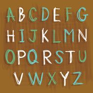 Alphabet English Language Character Draw Vector Cartoon Design