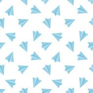 Vector flat minimalistic paper planes seamless pattern