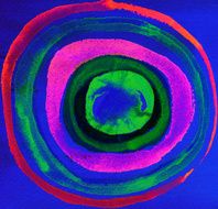 watercolours - circles on textured paper abstract background d N2