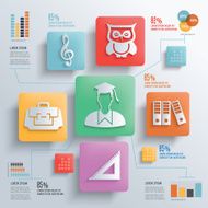 Education concept info graphic design vector