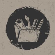 Tool of education design on grunge background vector