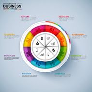 Abstract 3D digital business diagram Infographic N5