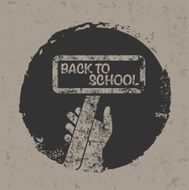 Back to school design on grunge background vector