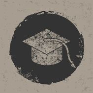 Hat of education design on grunge background vector
