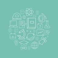 Vector linear logo design template - online education and university