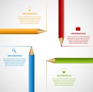 Education pencil option Infographics design template N5