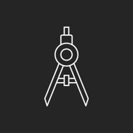 Stationery compasses line icon N7