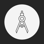 Stationery compasses line icon N8
