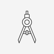 Stationery compasses line icon N9
