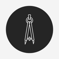 Stationery compasses line icon N10