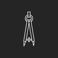 Stationery compasses line icon N11